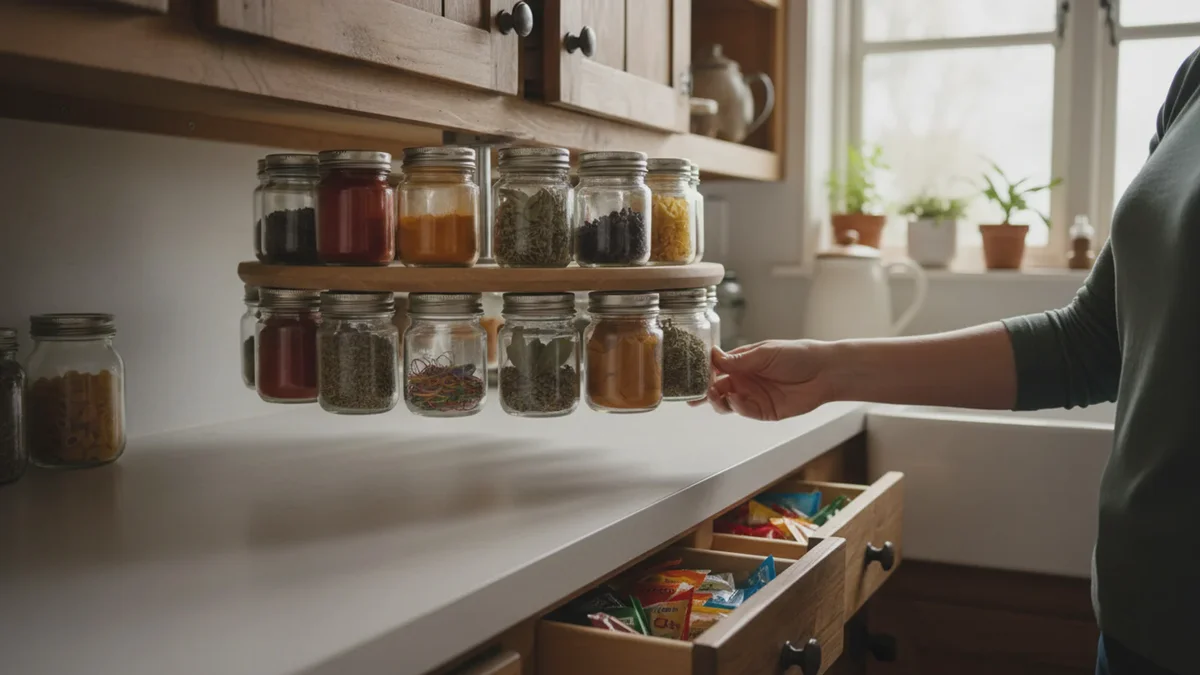 Dette enkle trick med små syltetøjsglas løser rodet i dine krydderier