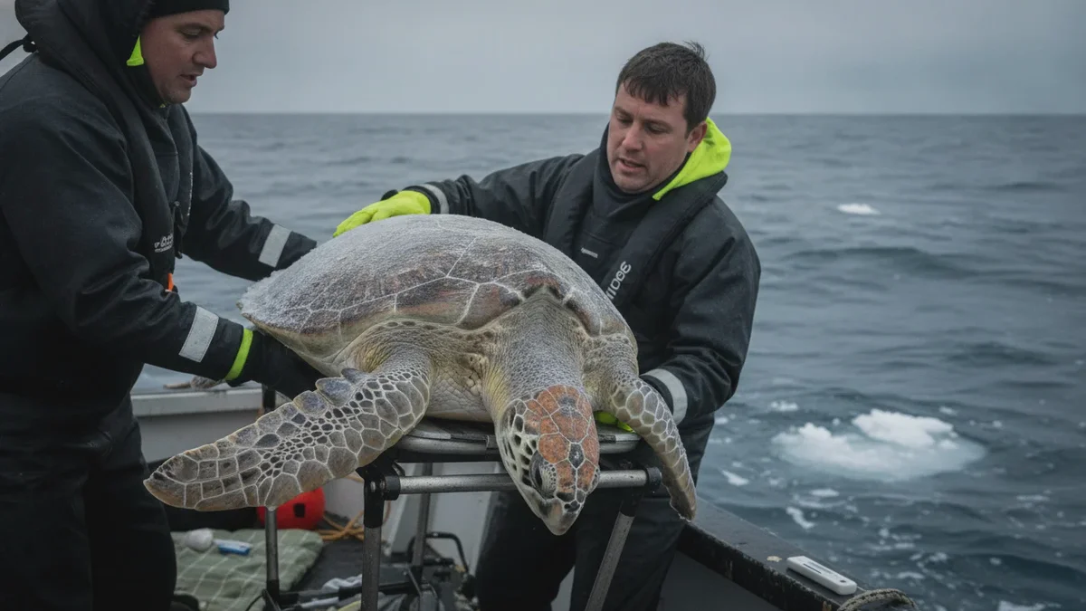 Sjælden havskildpadde fundet på randen af døden: Hvad et par graders kulde forårsager