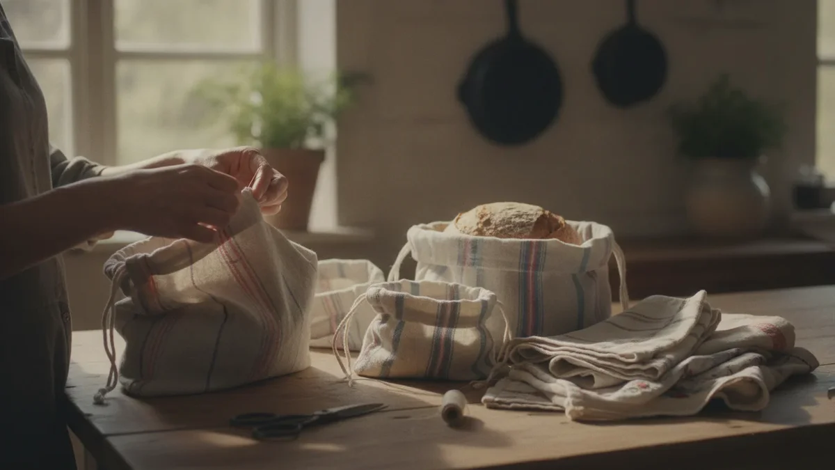 Forvandl gamle viskestykker til en moderne zero-waste brødpose