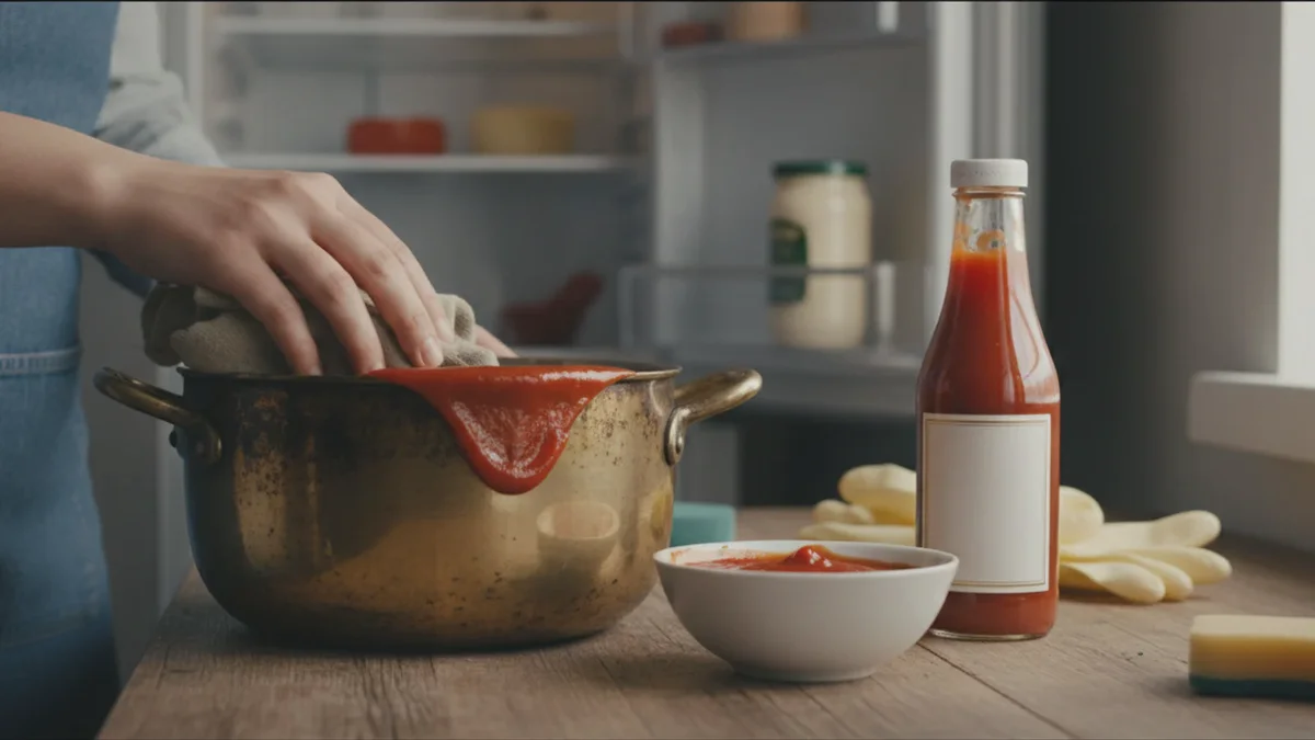 Slut med at skrubbe metal: Ketchup fra køleskabet gør underværker