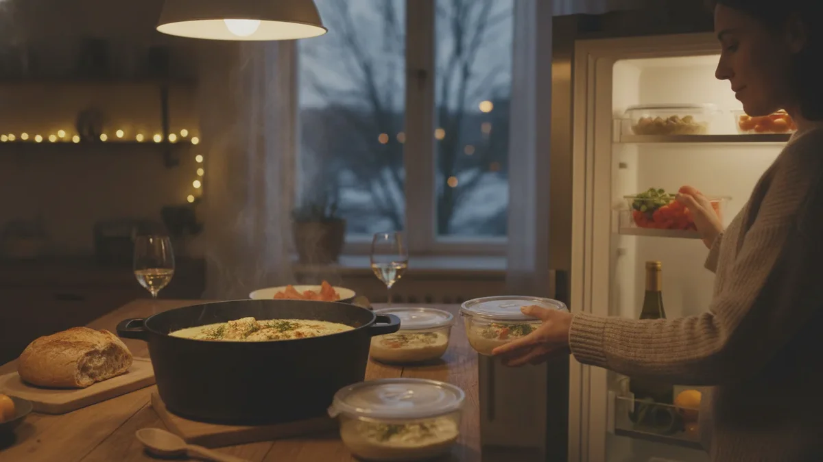 Cremet fiskeragout laves på forhånd og redder dine kolde aftener