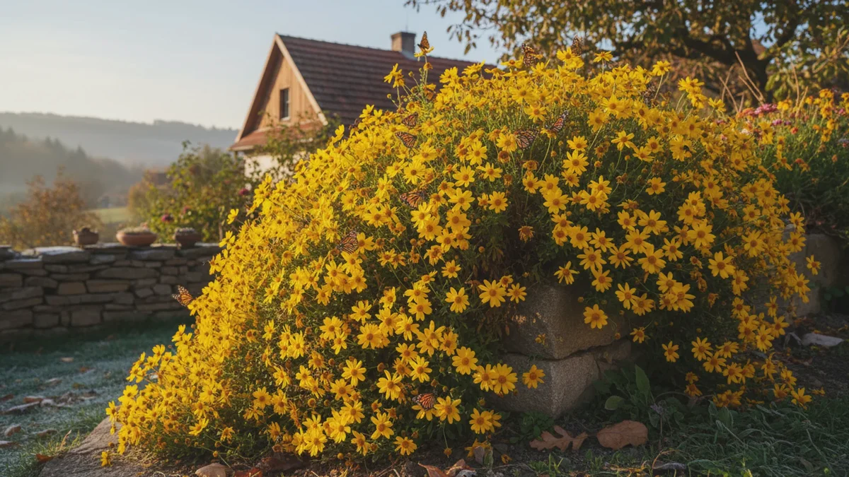 Denne gule staude blomstrer frem til frosten uden meget pleje